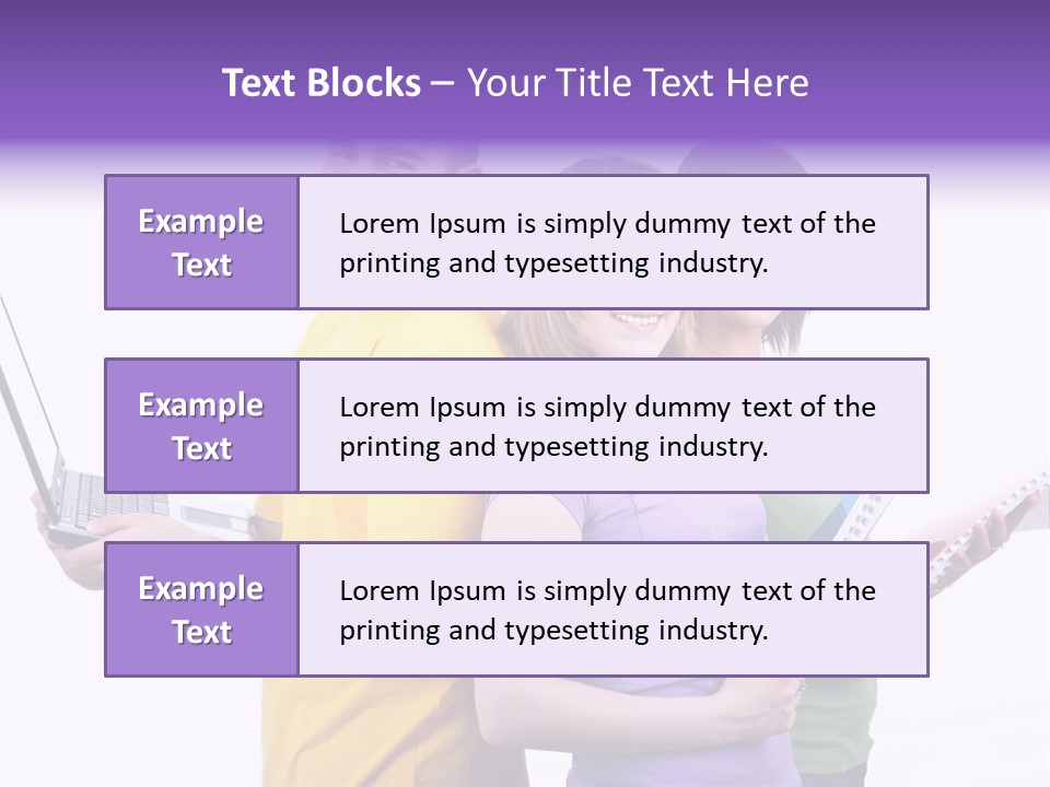 Notebook Teenagers Friends PowerPoint Template