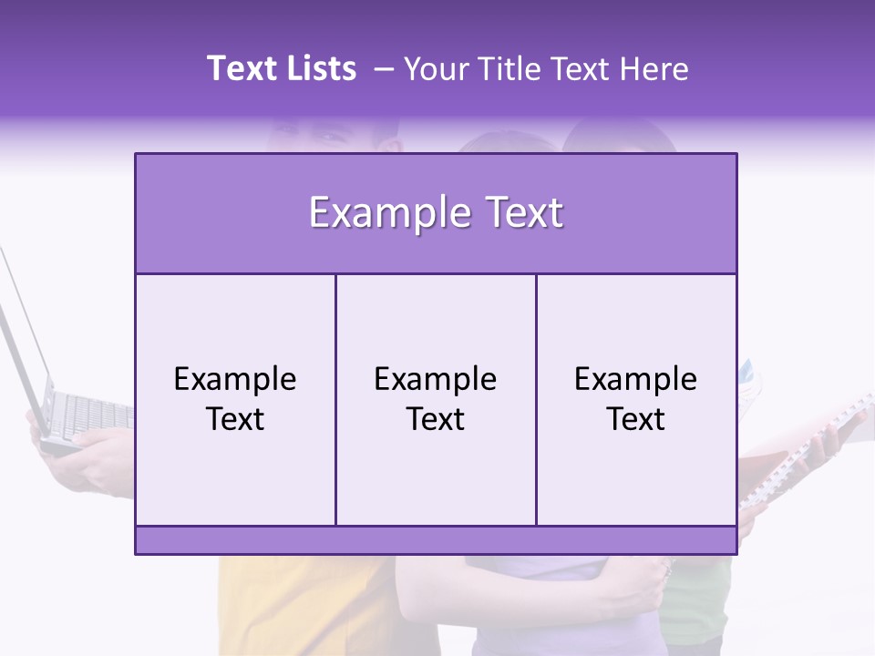 Notebook Teenagers Friends PowerPoint Template