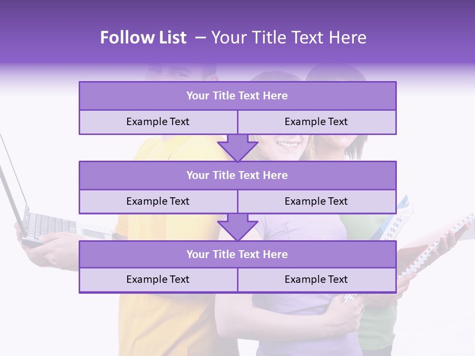 Notebook Teenagers Friends PowerPoint Template