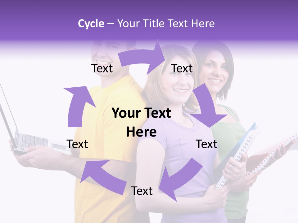 Notebook Teenagers Friends PowerPoint Template