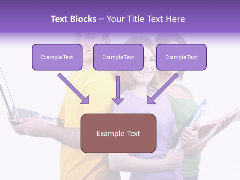 Notebook Teenagers Friends PowerPoint Template