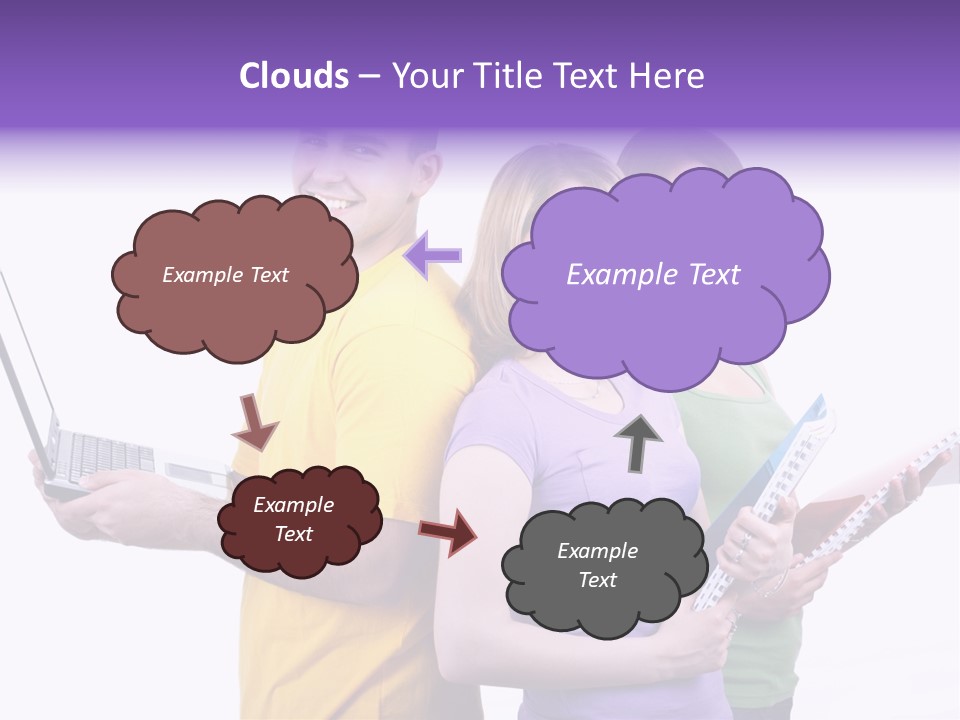 Notebook Teenagers Friends PowerPoint Template