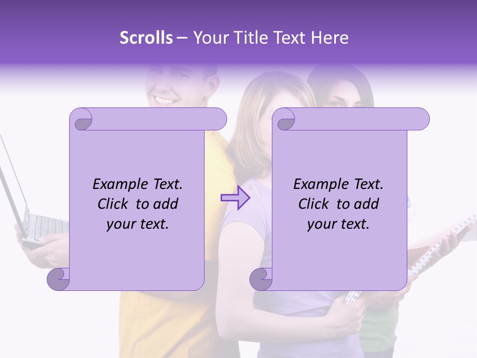 Notebook Teenagers Friends PowerPoint Template