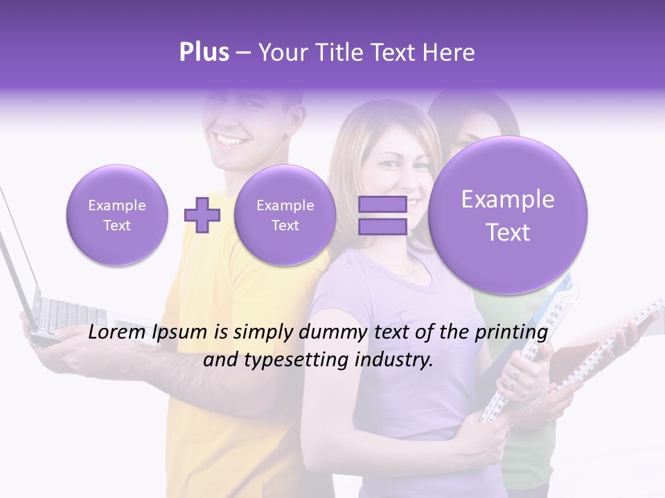 Notebook Teenagers Friends PowerPoint Template