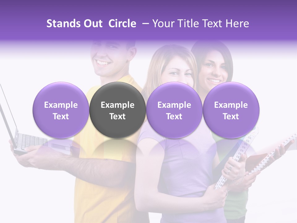 Notebook Teenagers Friends PowerPoint Template