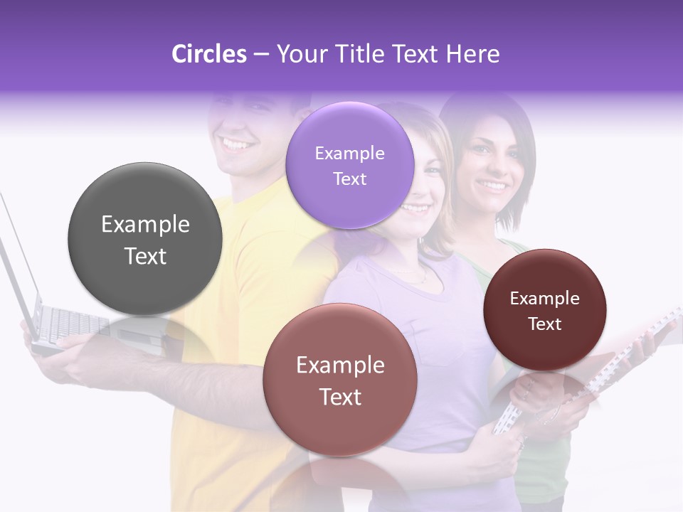 Notebook Teenagers Friends PowerPoint Template