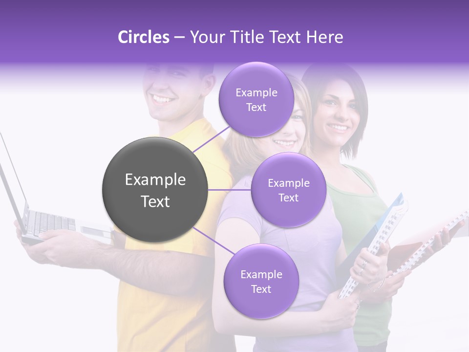 Notebook Teenagers Friends PowerPoint Template