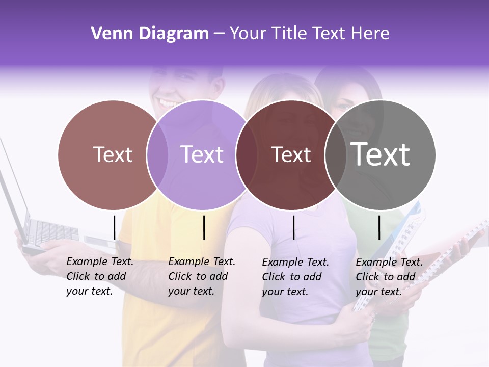 Notebook Teenagers Friends PowerPoint Template