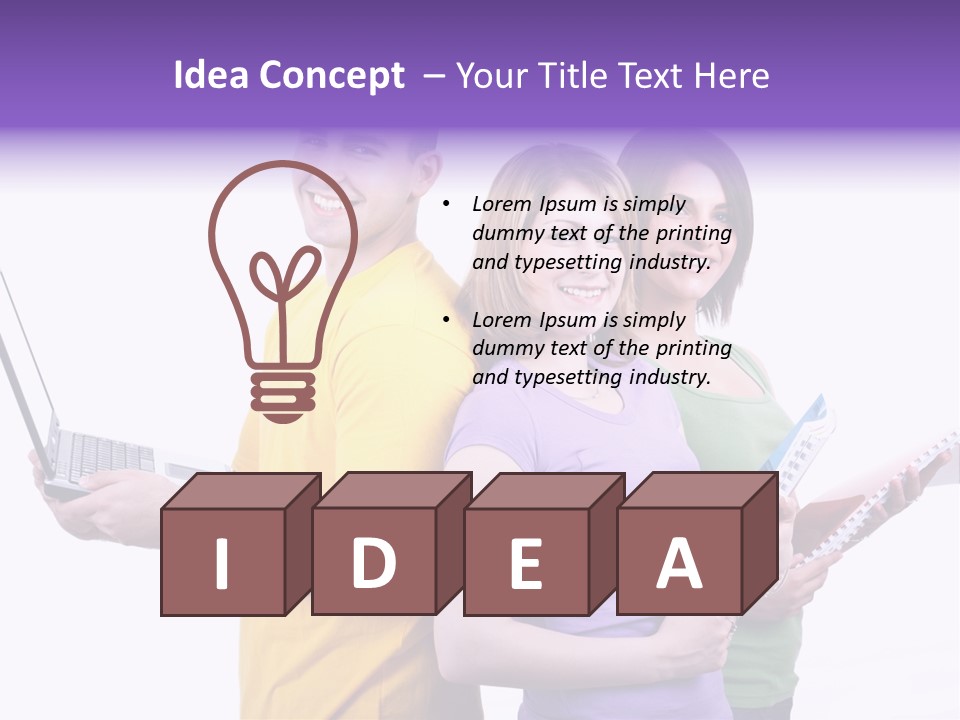 Notebook Teenagers Friends PowerPoint Template