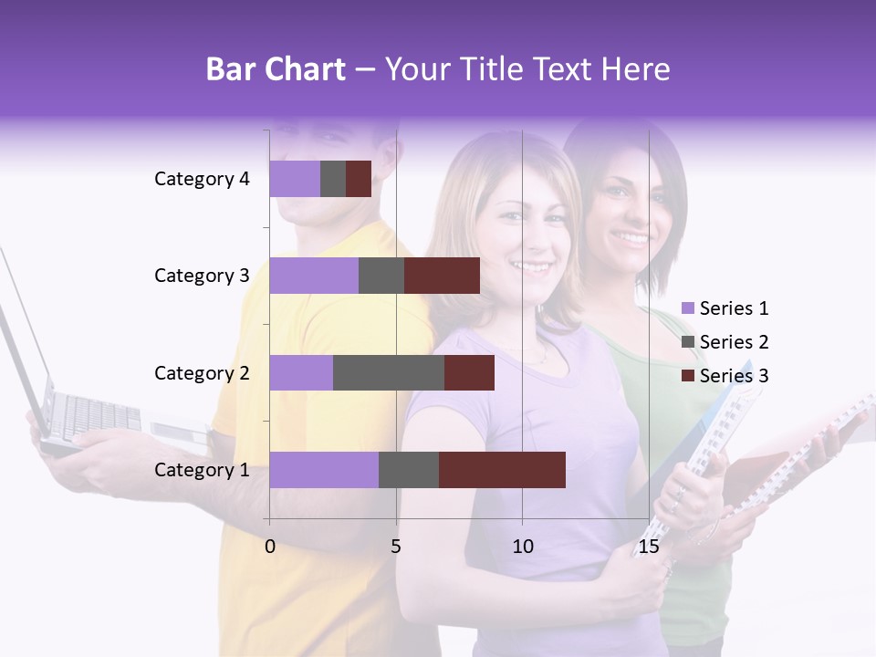 Notebook Teenagers Friends PowerPoint Template