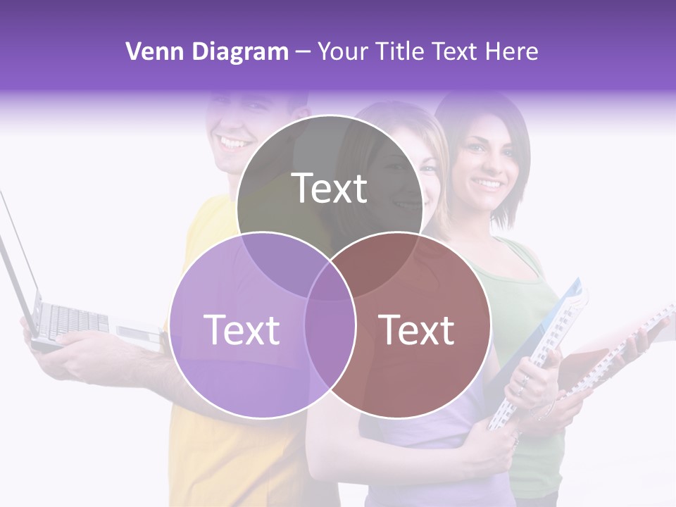 Notebook Teenagers Friends PowerPoint Template