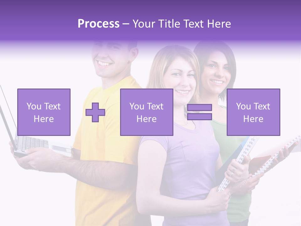 Notebook Teenagers Friends PowerPoint Template