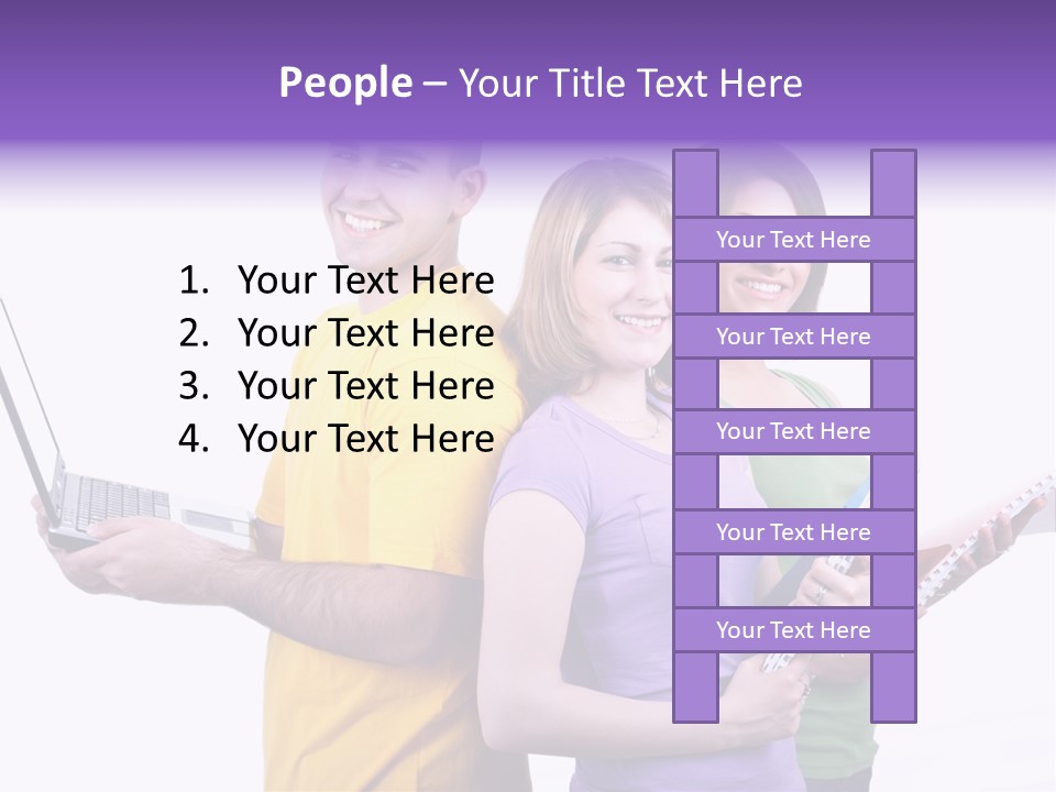 Notebook Teenagers Friends PowerPoint Template