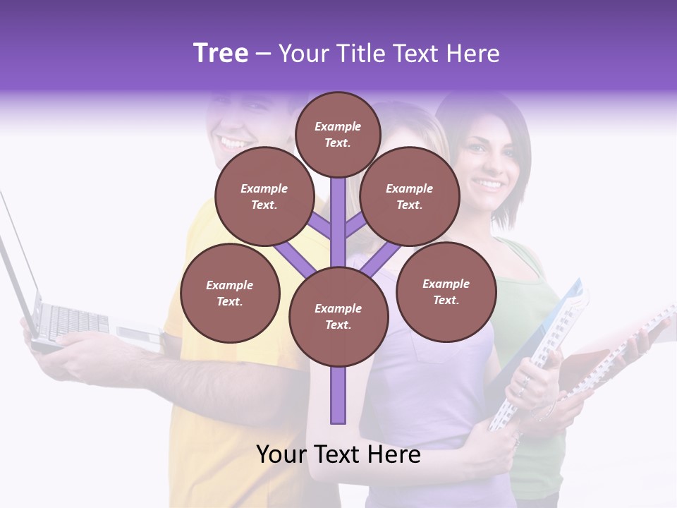 Notebook Teenagers Friends PowerPoint Template