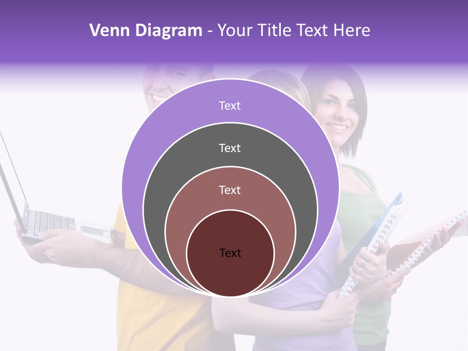 Notebook Teenagers Friends PowerPoint Template