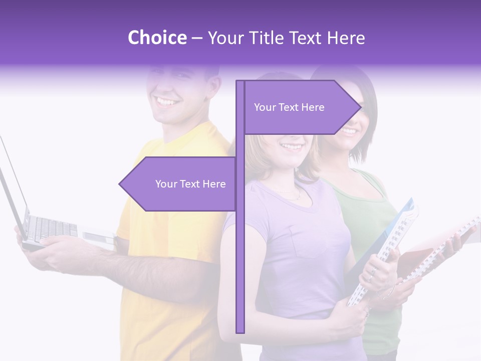 Notebook Teenagers Friends PowerPoint Template