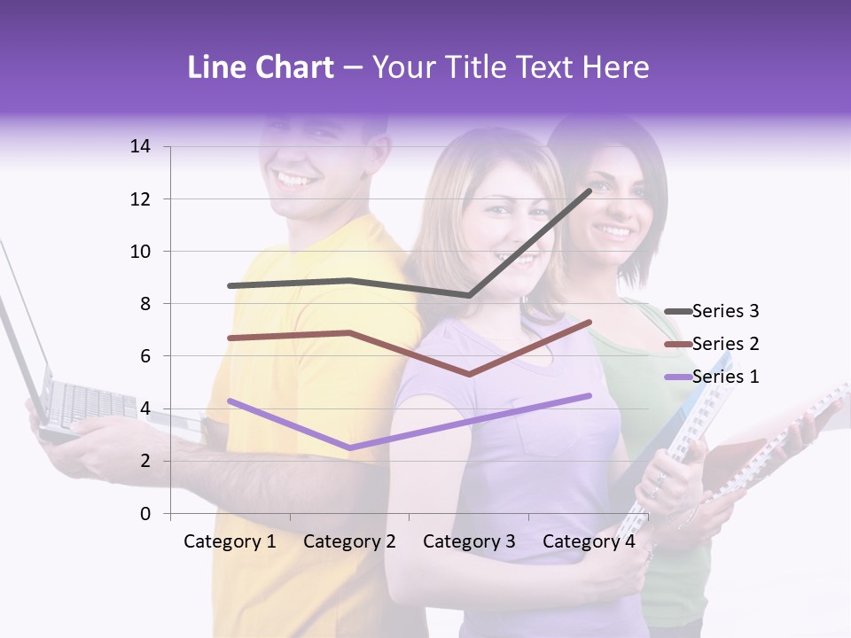 Notebook Teenagers Friends PowerPoint Template