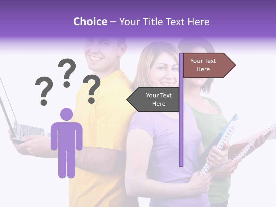 Notebook Teenagers Friends PowerPoint Template