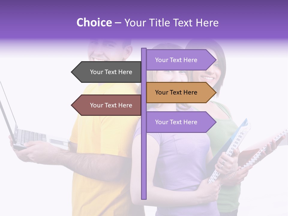 Notebook Teenagers Friends PowerPoint Template