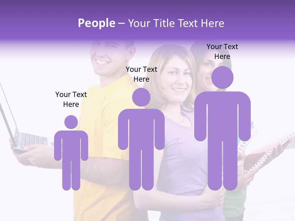 Notebook Teenagers Friends PowerPoint Template