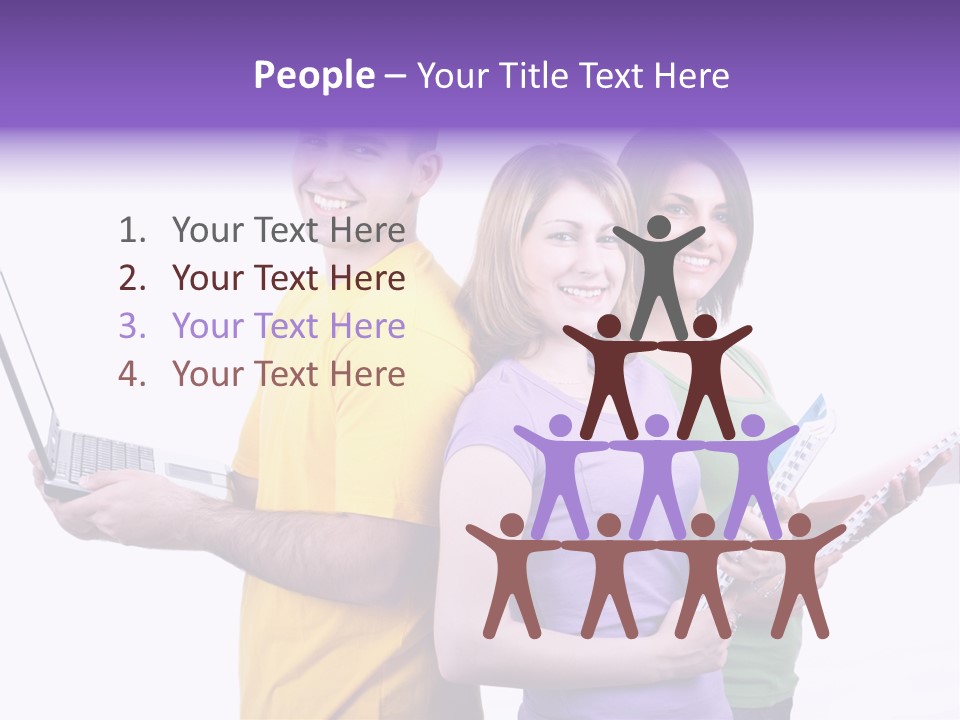 Notebook Teenagers Friends PowerPoint Template