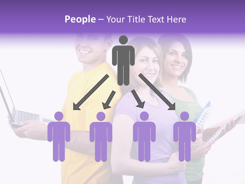 Notebook Teenagers Friends PowerPoint Template