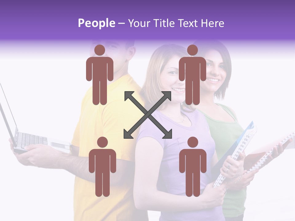 Notebook Teenagers Friends PowerPoint Template