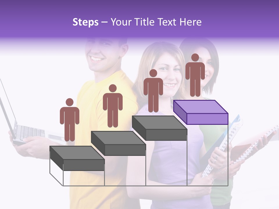 Notebook Teenagers Friends PowerPoint Template