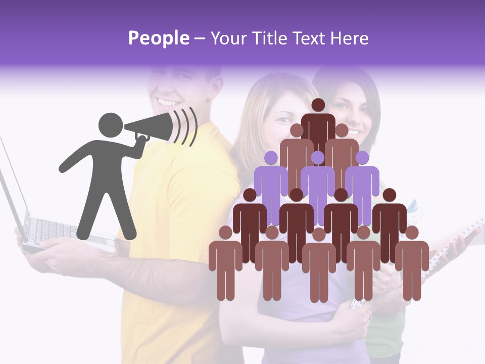 Notebook Teenagers Friends PowerPoint Template