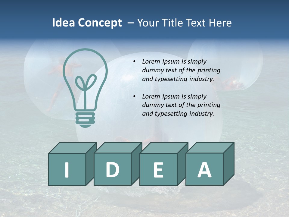 Turquoise Joy Swim PowerPoint Template