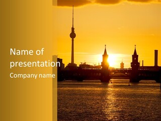 Tower Kreuzberg Skyline PowerPoint Template