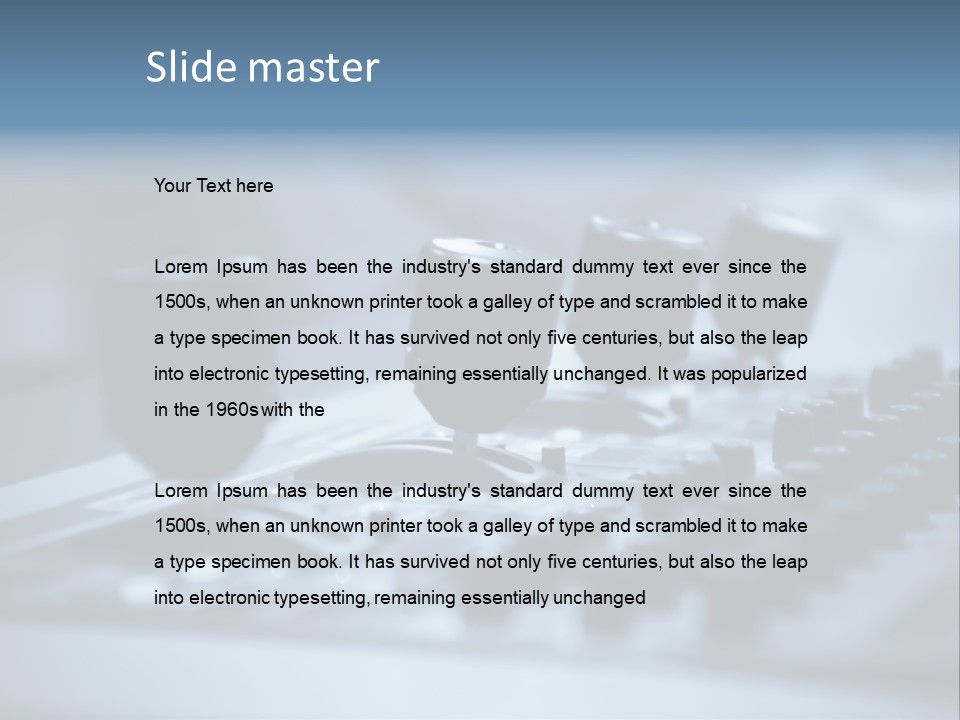 A Sound Board With Three Black Knobs On It PowerPoint Template