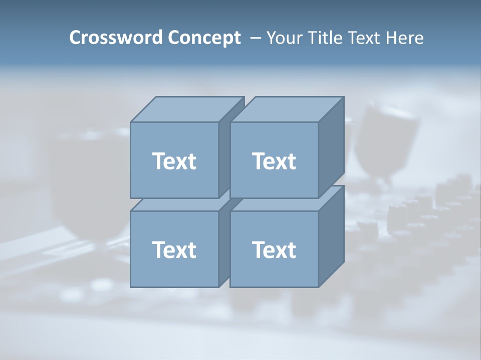 A Sound Board With Three Black Knobs On It PowerPoint Template