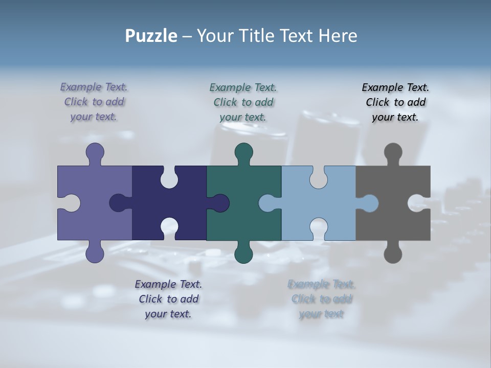 A Sound Board With Three Black Knobs On It PowerPoint Template