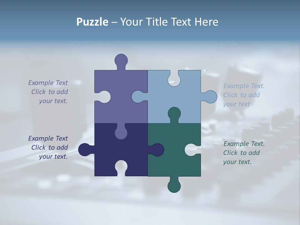 A Sound Board With Three Black Knobs On It PowerPoint Template