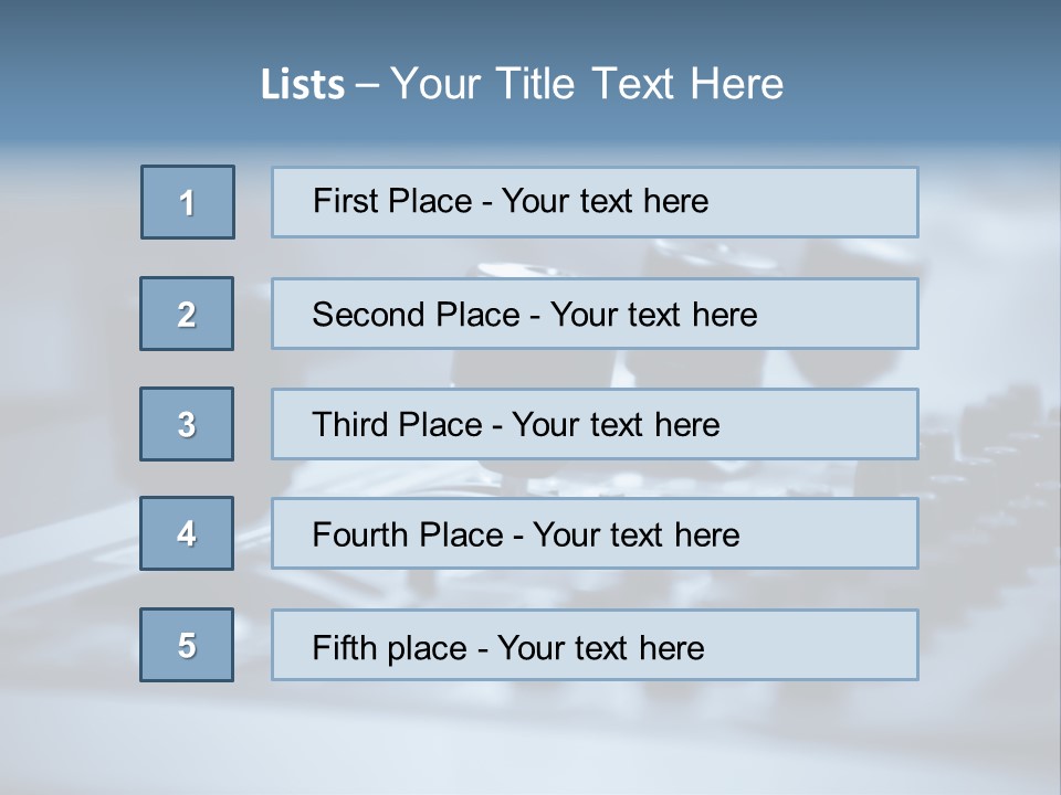 A Sound Board With Three Black Knobs On It PowerPoint Template