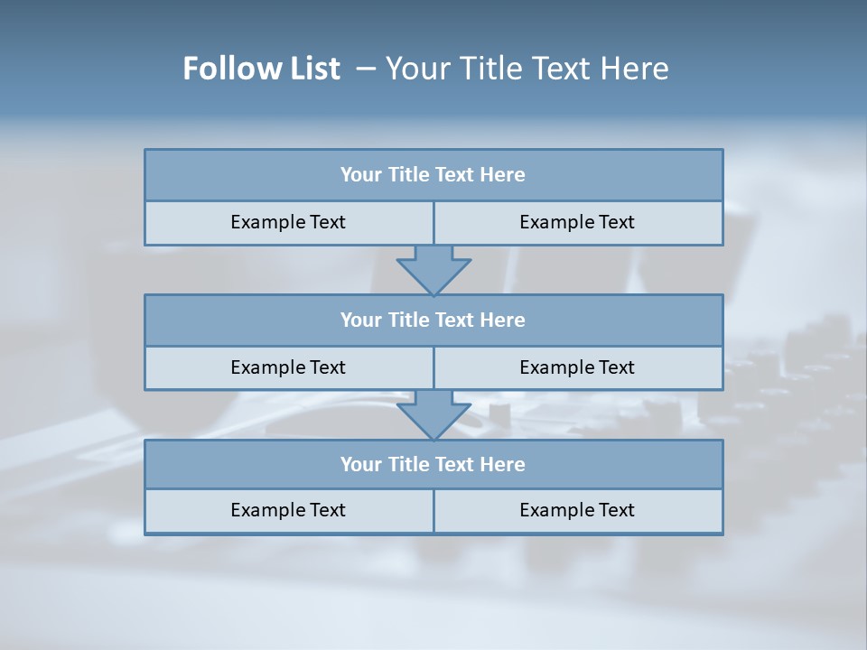 A Sound Board With Three Black Knobs On It PowerPoint Template
