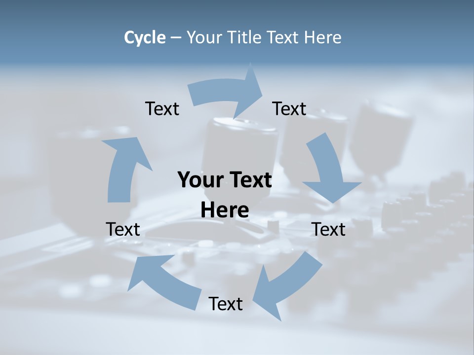 A Sound Board With Three Black Knobs On It PowerPoint Template