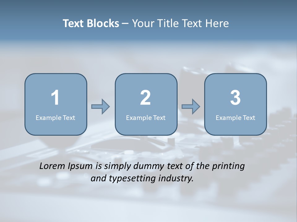 A Sound Board With Three Black Knobs On It PowerPoint Template