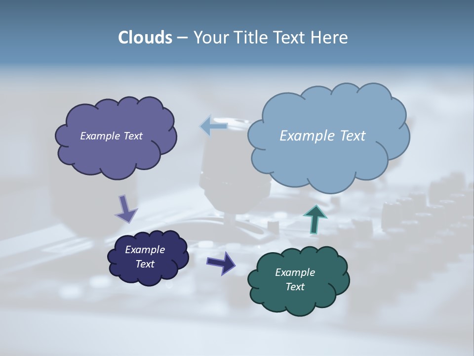 A Sound Board With Three Black Knobs On It PowerPoint Template
