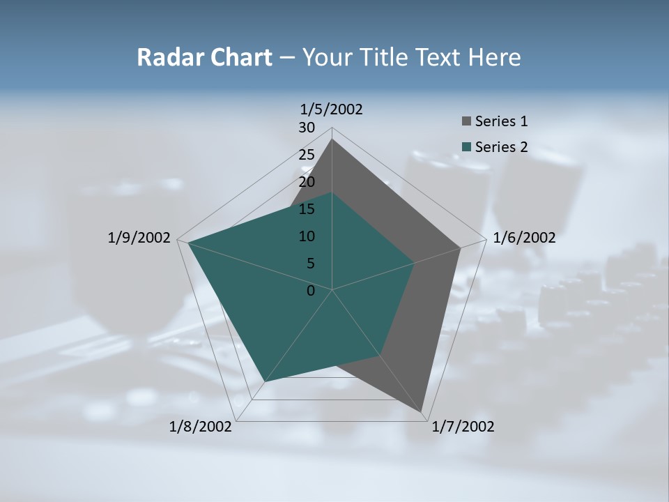 A Sound Board With Three Black Knobs On It PowerPoint Template
