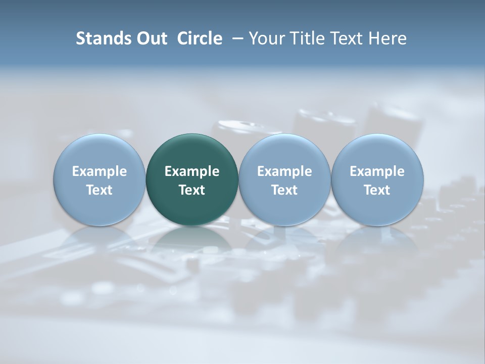 A Sound Board With Three Black Knobs On It PowerPoint Template