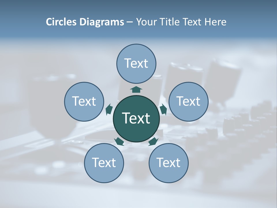 A Sound Board With Three Black Knobs On It PowerPoint Template