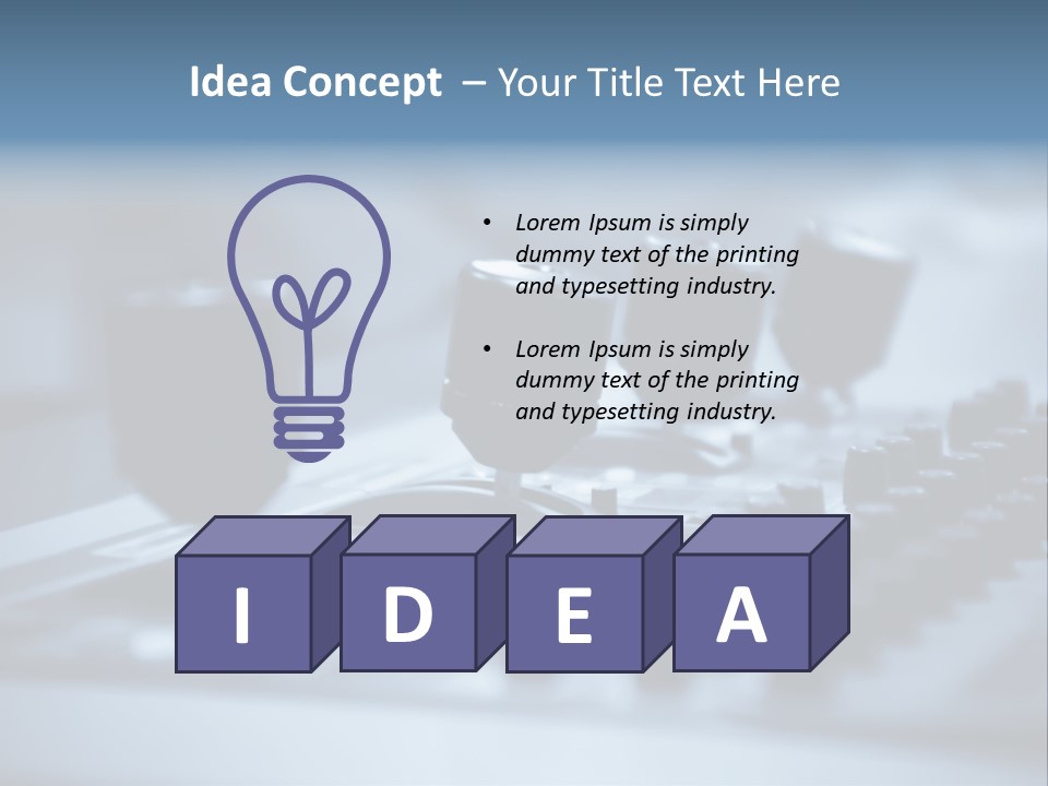 A Sound Board With Three Black Knobs On It PowerPoint Template