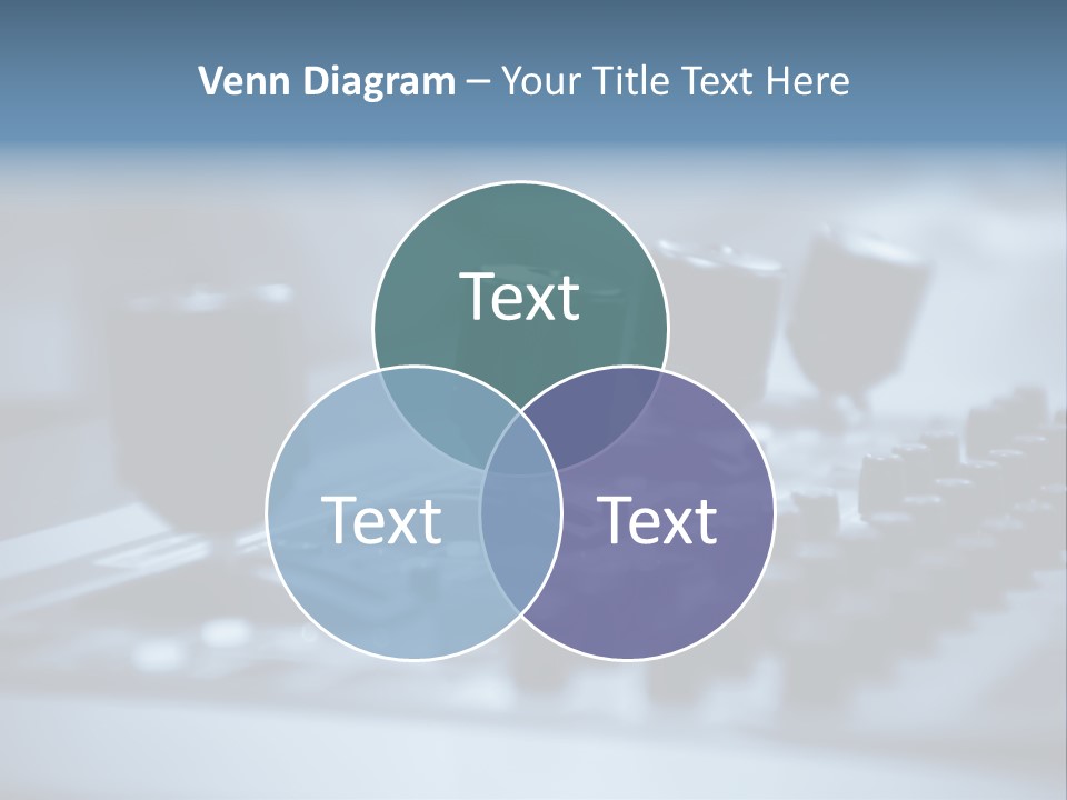A Sound Board With Three Black Knobs On It PowerPoint Template
