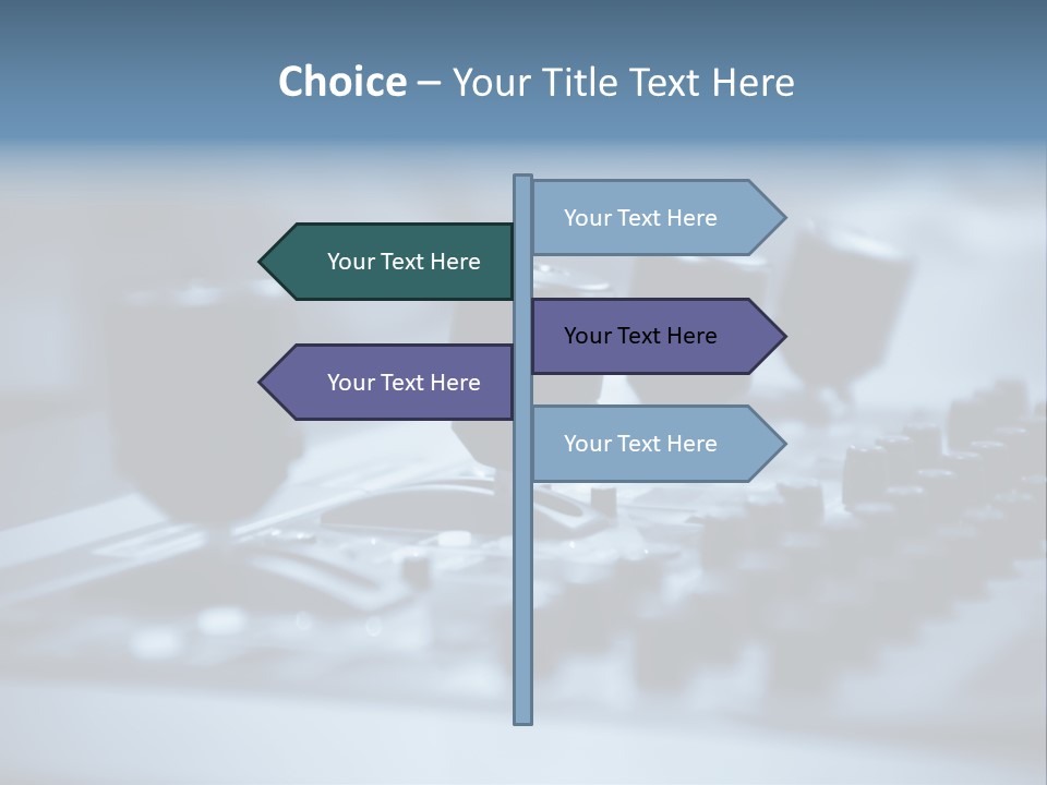 A Sound Board With Three Black Knobs On It PowerPoint Template
