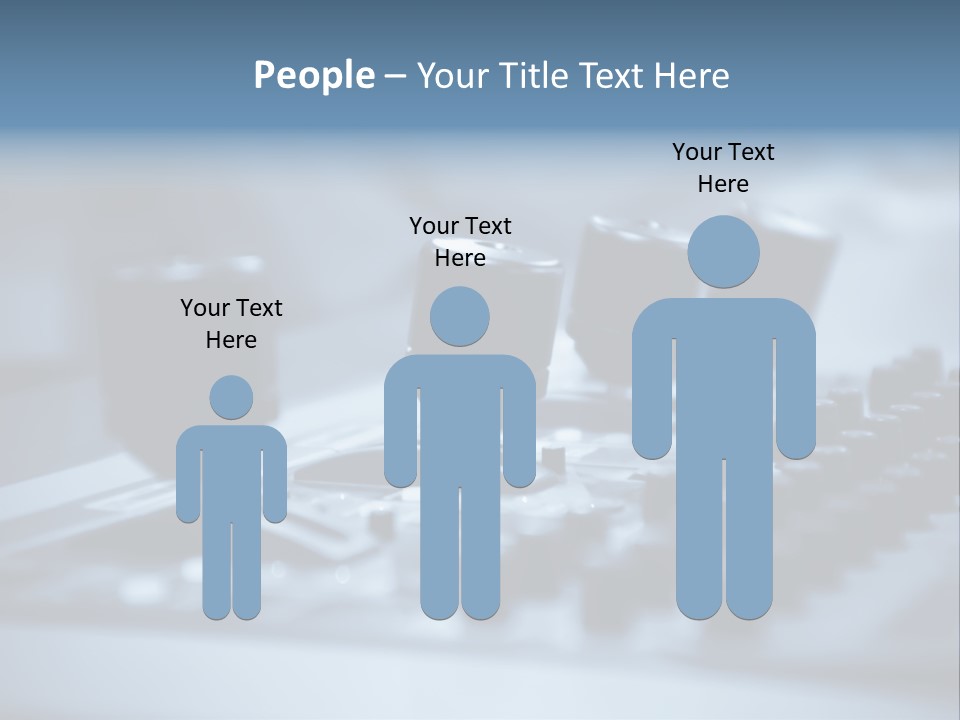 A Sound Board With Three Black Knobs On It PowerPoint Template