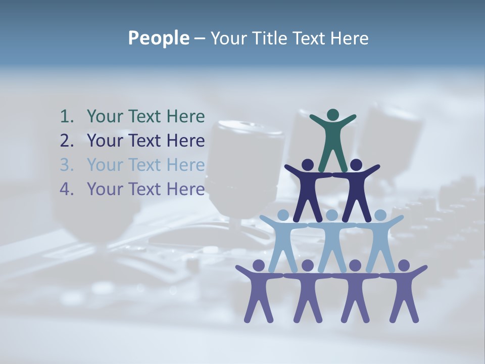 A Sound Board With Three Black Knobs On It PowerPoint Template