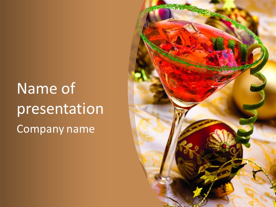 Gin Liqueur Juice PowerPoint Template