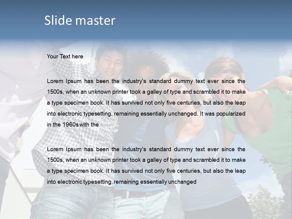 A Group Of People Standing Next To Each Other PowerPoint Template